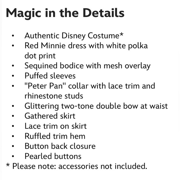 DISNEY  DRESS 
AUTHENTIC DISNEY RED MINNIE DRESS - Picture 9 of 12